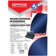Обложка для переплета "Office Products", A4, картон глянцевый, 250 г/м2, 100 шт., темно-синий