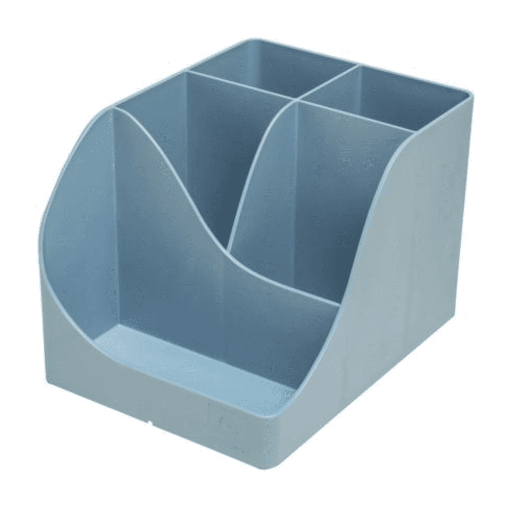 Подставка для ручек "Autentik", пластик, 5 делений, сине-серый - 5