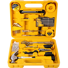 Набор ручного инструмента Deli "EDL1028J", 28 предметов, чемодан, желтый