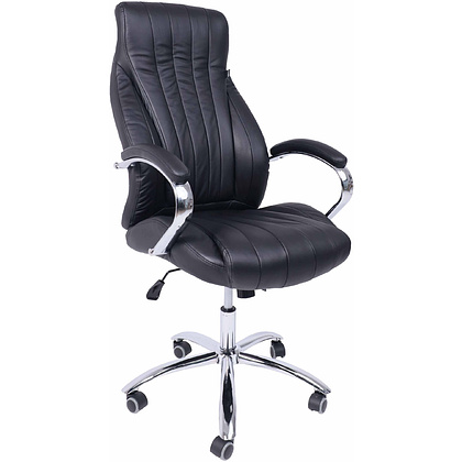 Кресло для руководителя AksHome "Mastif", экокожа, хром, черный - 2
