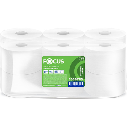 Бумага туалетная  Focus Eco, 450 метров, 1 слой, 100% целлюлоза