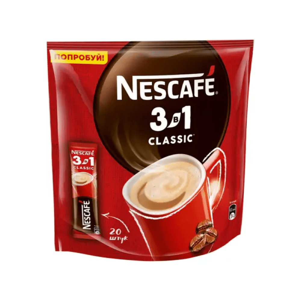 Кофейный напиток "Nescafe" 3в1, растворимый, 20 шт./упак.