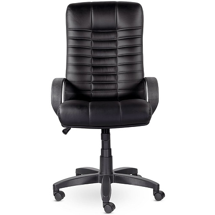Кресло для руководителя UTFC Атлант В пластик, кожа К-01, черный  - 5