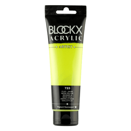 Краски акриловые "Blockx", 723 неоновый желтый, 120 мл