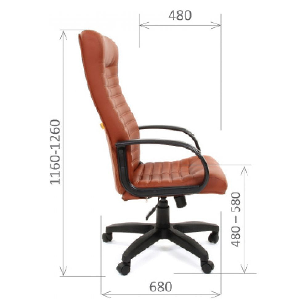 Кресло для руководителя "CHAIRMAN 480 LT", экокожа, пластик, коричневый - 3