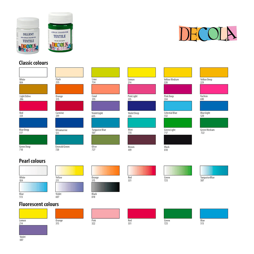 Краска акриловая по ткани перламутровая "Декола", 211 желтая, 50 мл., банка - 2