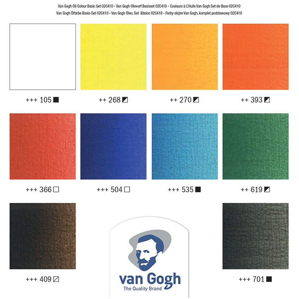 Набор масляных красок "Van Gogh" базовый, 10 цветов - 2