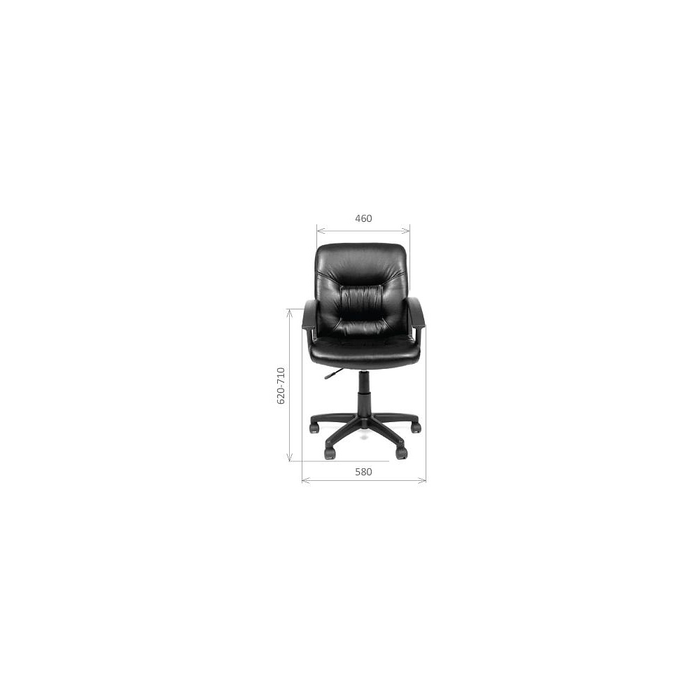Кресло для персонала "CHAIRMAN 651", экокожа, пластик, черный - 3