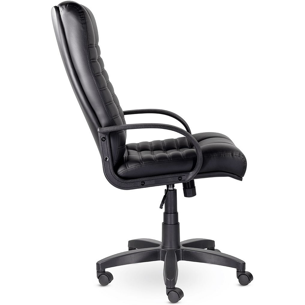 Кресло для руководителя UTFC Атлант В пластик, кожа К-01, черный  - 2