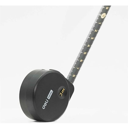 Рулетка Deli HS EHT8316, 3 м х 16 мм, Soft Touch, черный - 6