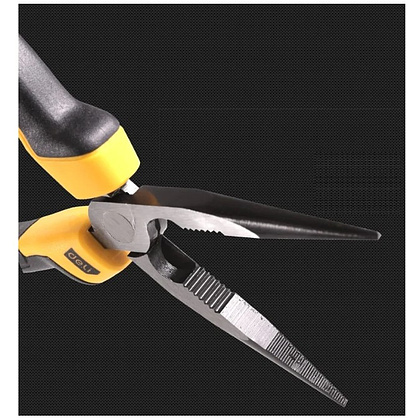 Длинногубцы Deli YS EDL2108Z, 200 мм., желтый, черный - 6