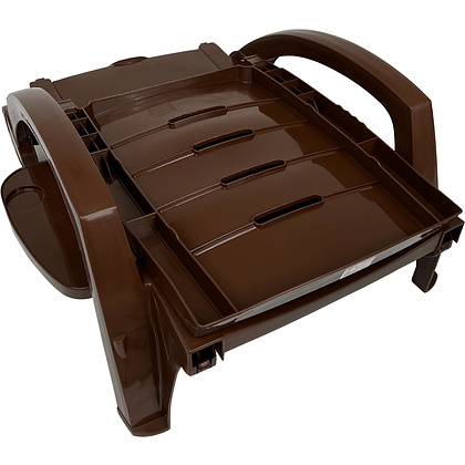 Шезлонг складной на колесах, пластик, шоколадный - 8