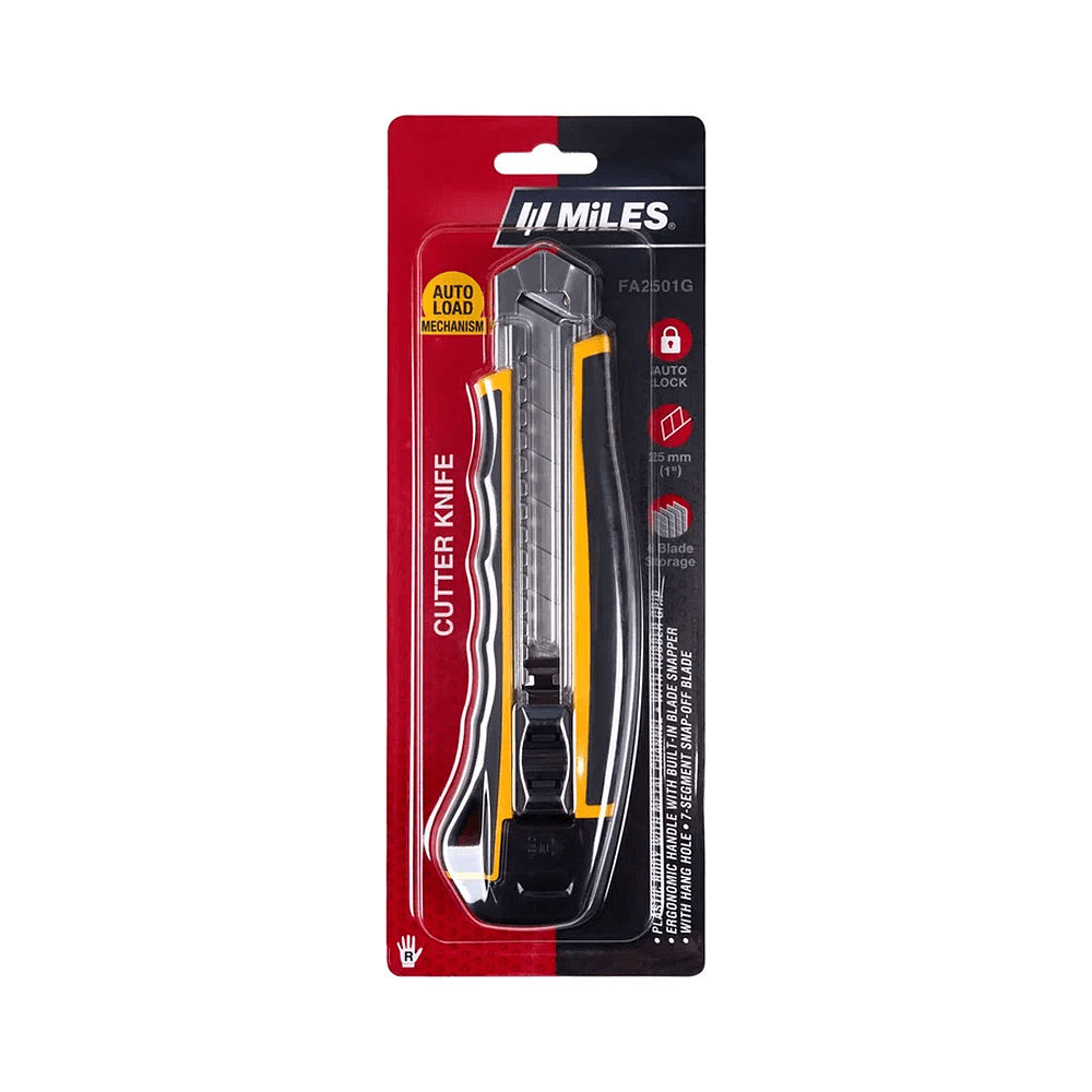 Нож строительный "Kangaro Miles FA2501G", 25 мм, усиленный