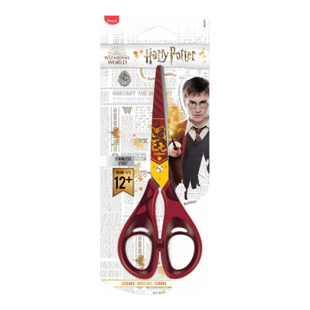 Ножницы "Harry Potter", 16 см, тёмно-красный, желтый