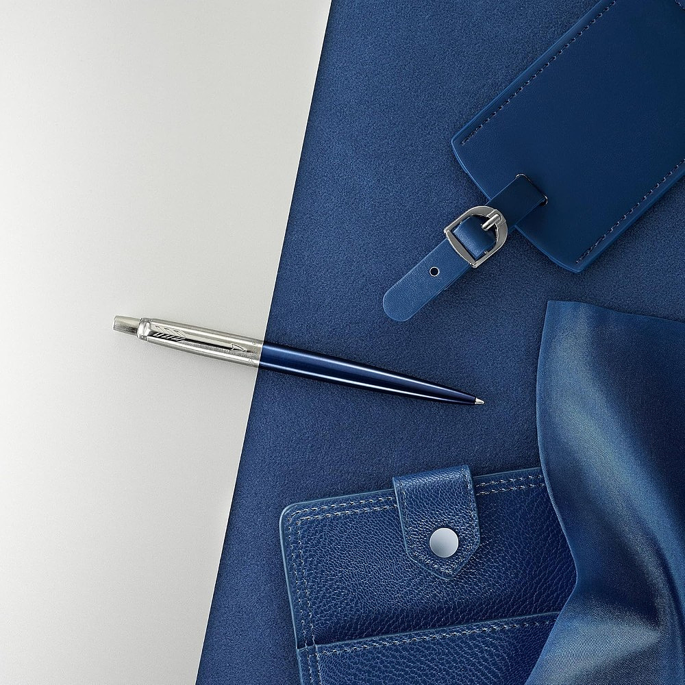 Ручка шариковая автоматическая "Jotter Core K63 Royal Blue CT", 1 мм, синий, серебристый, стерж. синий - 4
