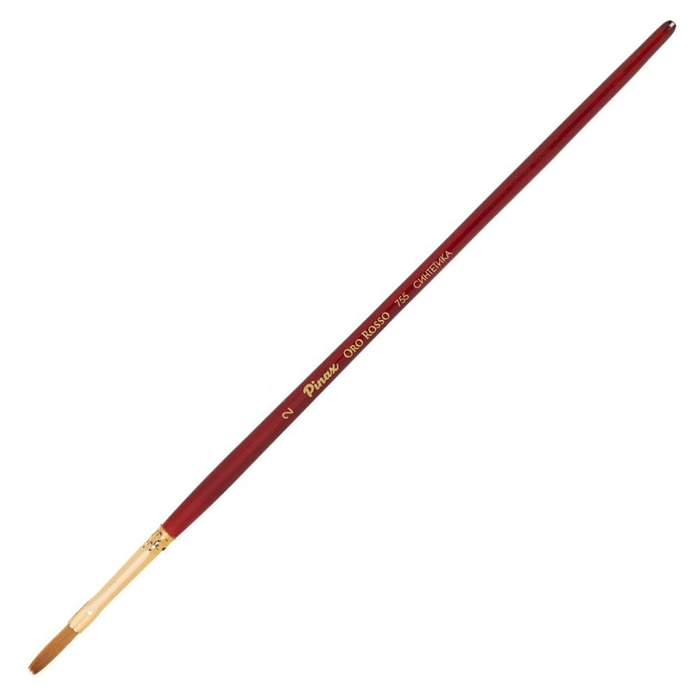 Кисть для рисования "Pinax ORO ROSSO", синтетика, плоская, удлиненная, №2