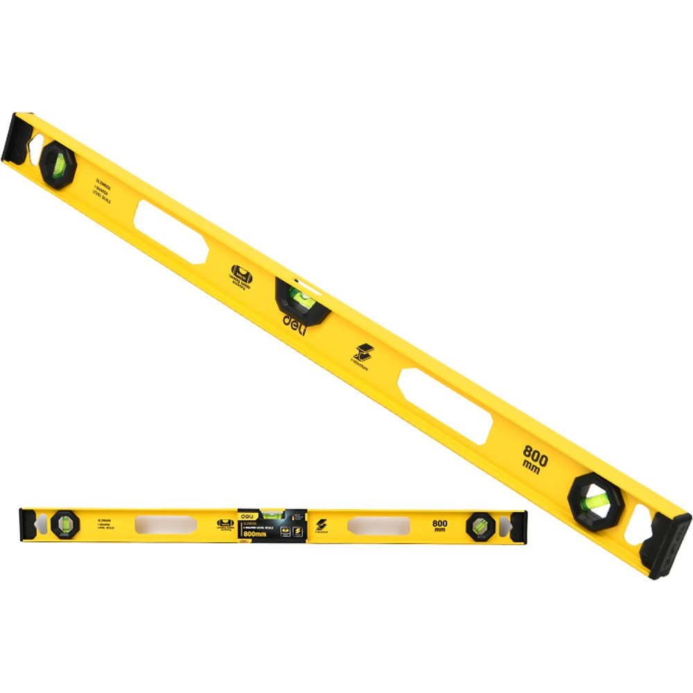 Уровень строительный Deli YS EDL29800G, 800 мм, рельсовый - 2