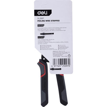 Инструмент для снятия изоляции Deli RS EDL2667, 180 мм, 0.6 - 2.6 мм - 15