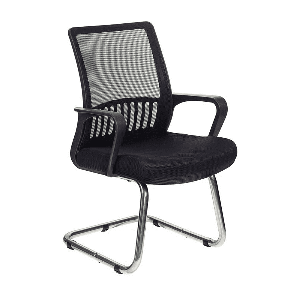 Кресло на полозьях Бюрократ "MC-209", сетка, ткань, металл, черный