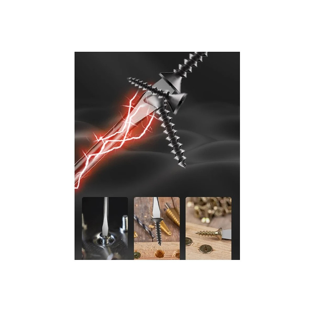 Отвертка Deli HS EHT1105, SL5х100 мм, Soft Touch, черный - 5