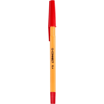 Ручка шариковая "Q-Connect", 0.4 мм, желтый, стерж. красный - 2