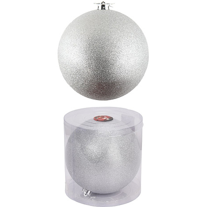  Шар елочный "Блеск", 20 см, пластик, серебро