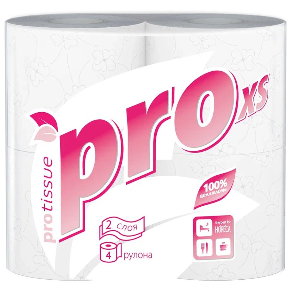 Бумага туалетная  PROtissue 18м, 2 слоя, 4 рул, 100% целлюлоза