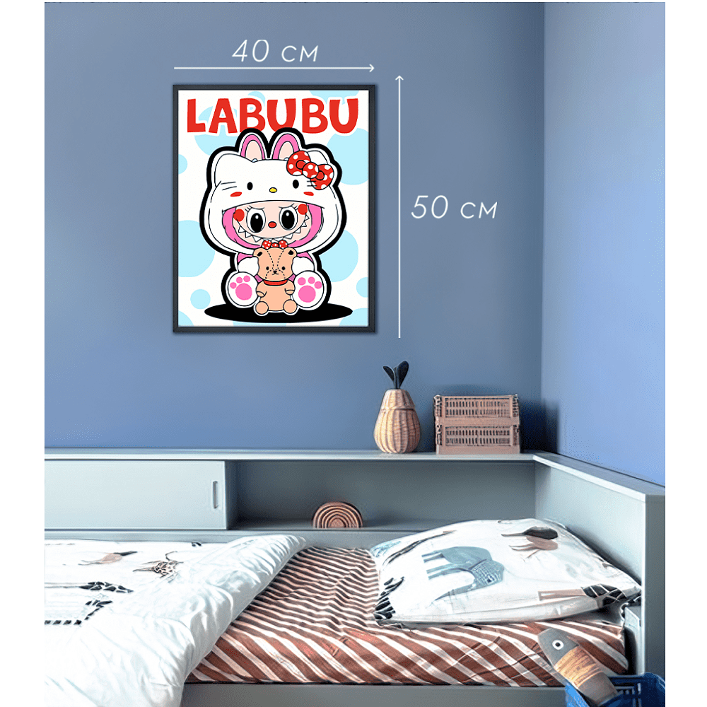 Картина по номерам "Labubu Hello Kitty" - 2