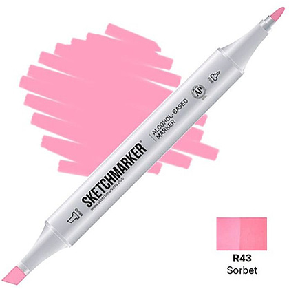 Маркер перманентный двусторонний "Sketchmarker", R43 шербет