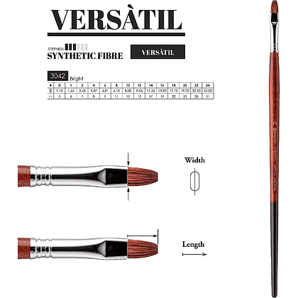 Кисть для рисования "Escoda Versatil Brush L/H 3042", синтетика, "кошачий язык", №14 - 3