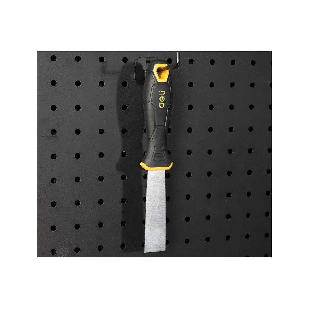 Шпатель нержавеющий Deli YS EDL-HD2-5, 63 мм, ручка 2K, черный, желтый - 4