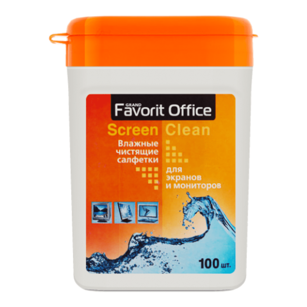 Салфетки влажные "Favorit Office Screen Clean" для ухода за LCD/LED экранами, туба, 100 шт