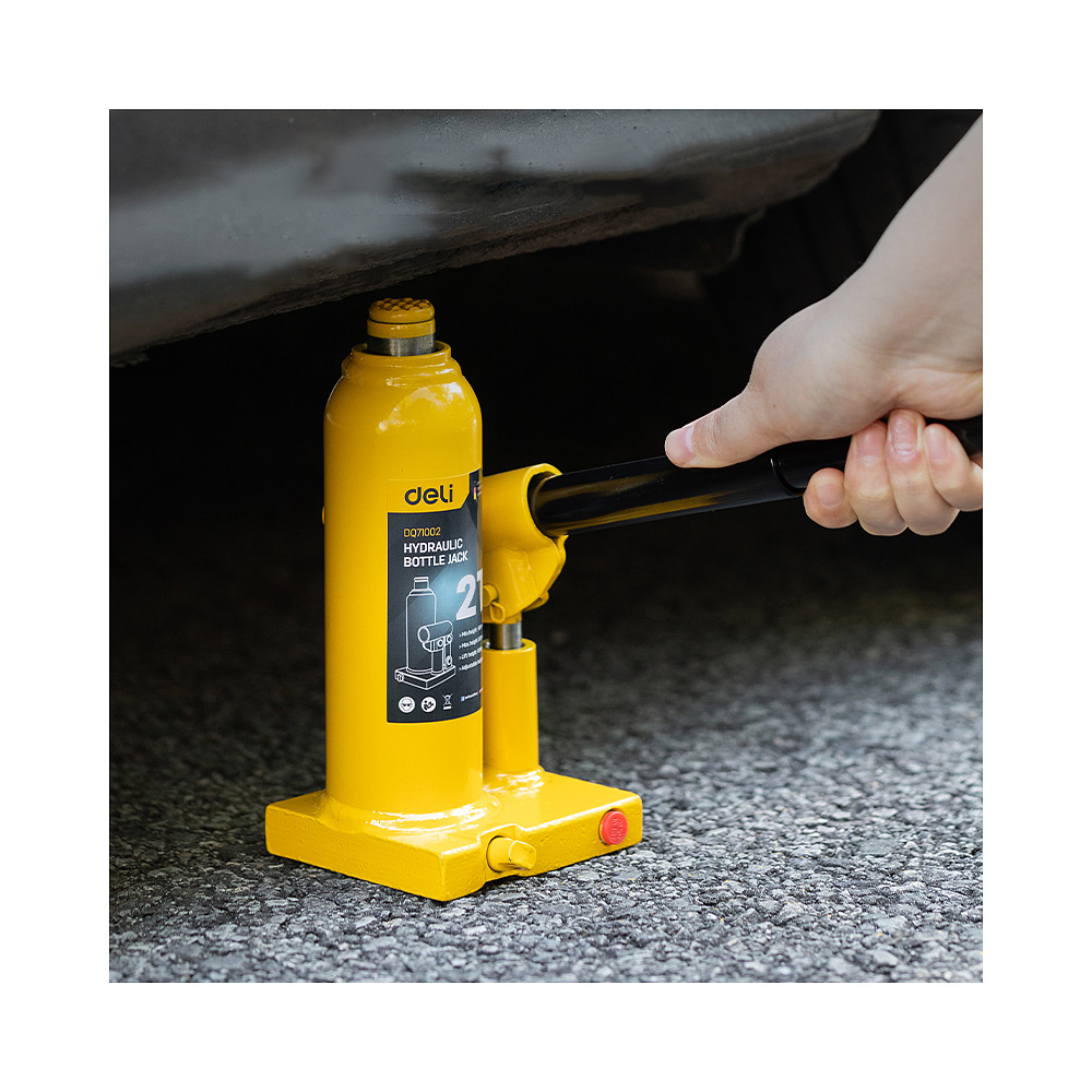 Домкрат гидравлический "Deli" 4000 кг, 190-370 мм, желтый - 3