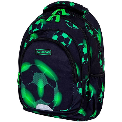 Рюкзак школьный "Neo Football", полиэстер, черный, зеленый - 2