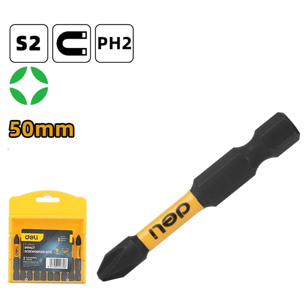 Бита Deli YS EDL251050, ударная, 10 шт., PH2 x 50 мм - 2