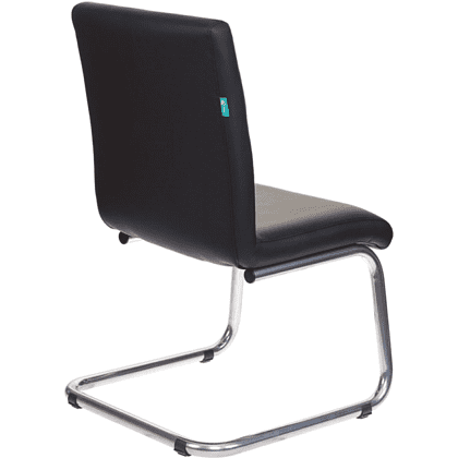 Кресло на полозьях "Бюрократ CH-250-V", экокожа, черный, металл хром - 2