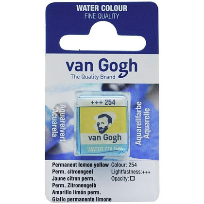 Краски акварельные "Van Gogh", 254 желтая-лимонная прочная, кювета