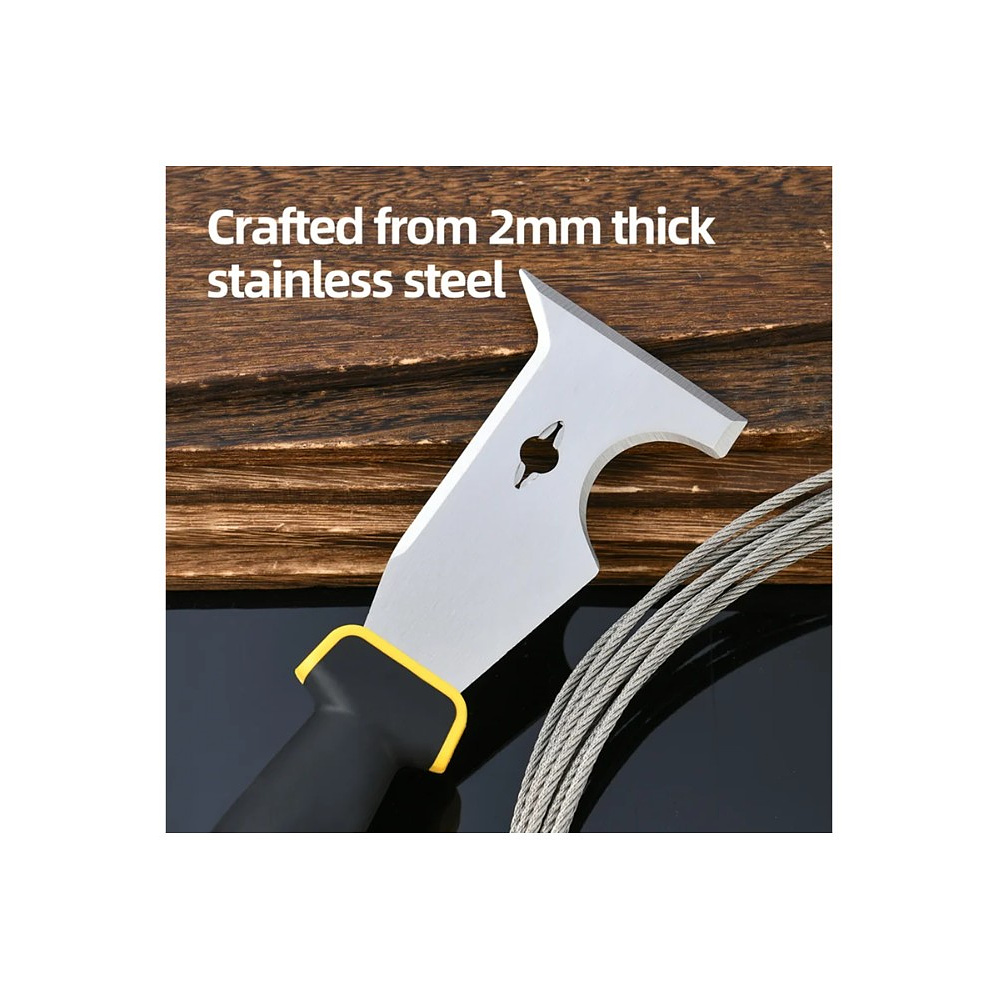 Шпатель-скребок многофункциональный Deli YS EDL-HD03, 75 мм, черный, желтый - 4