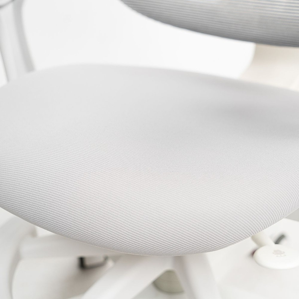 Кресло детское Ergosmart Antey, ткань, пластик, корпус белый, подставка для ног, с чехлом розовым, серый - 14