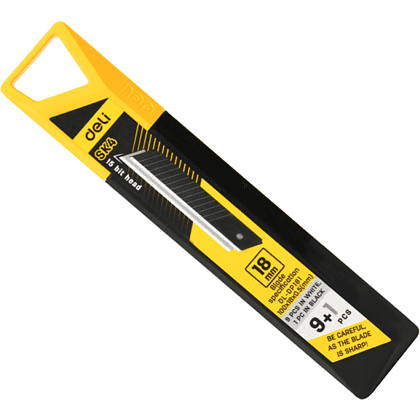 Лезвия для большого ножа "Deli Yellow SK4", 18 мм, 10 штук
