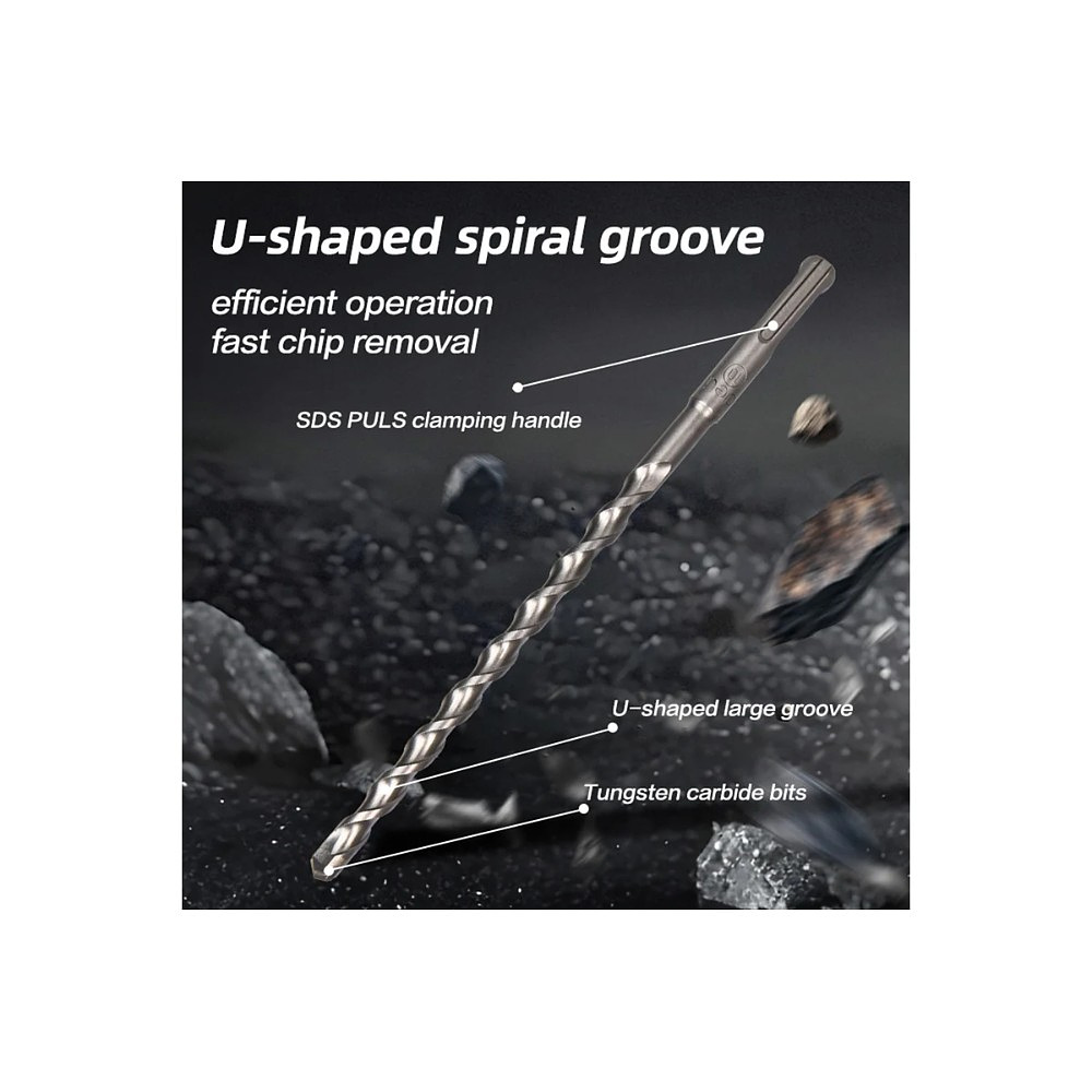 Бур по бетону Deli YS EDH-Y10210, 10x210 мм, SDS-PLUS - 3