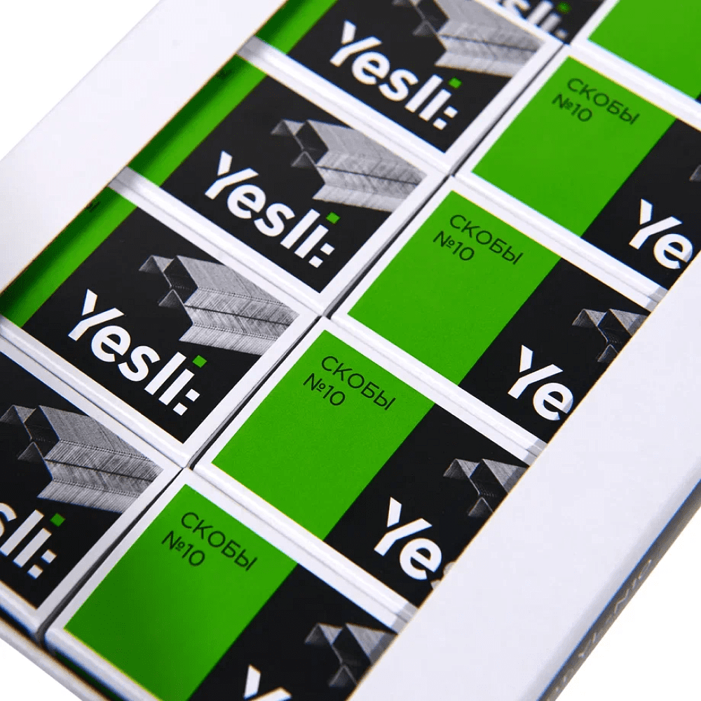 Скоба "Yesli:", №10, 1000 шт, металлик - 3