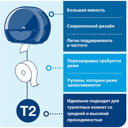 Бумага туалетная ТОРК Комфорт Т2 в мини-рулонах, 170 м, 2 слоя (120231) - 9