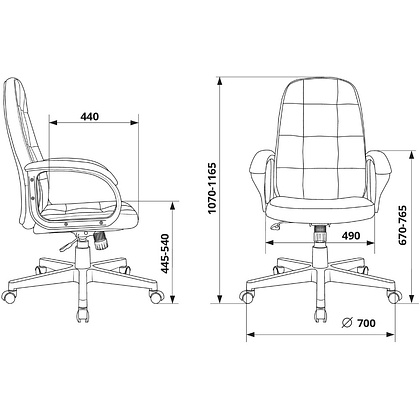 Кресло для руководителя Бюрократ "CH 002 Fabric", ткань, пластик, черный - 10