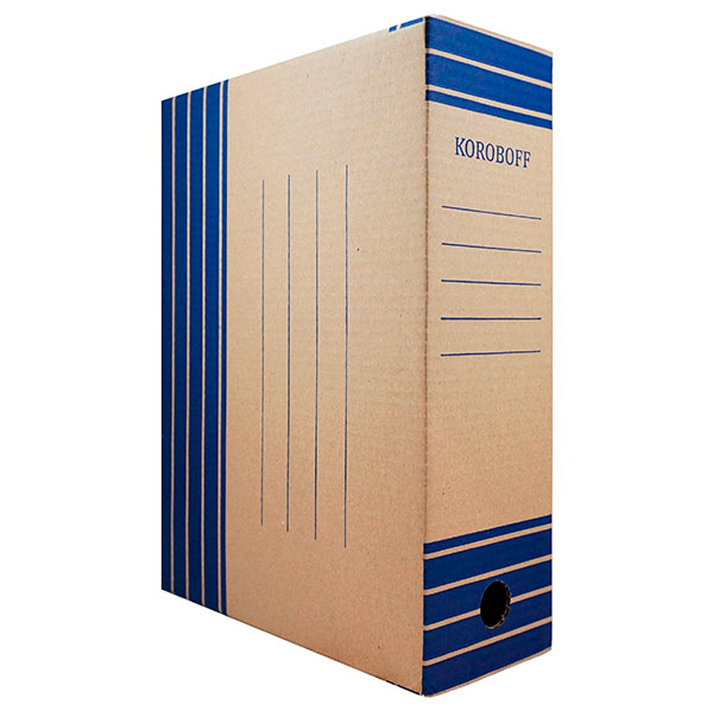 Коробка архивная "Koroboff", 327x200x240 мм, бурый, синий