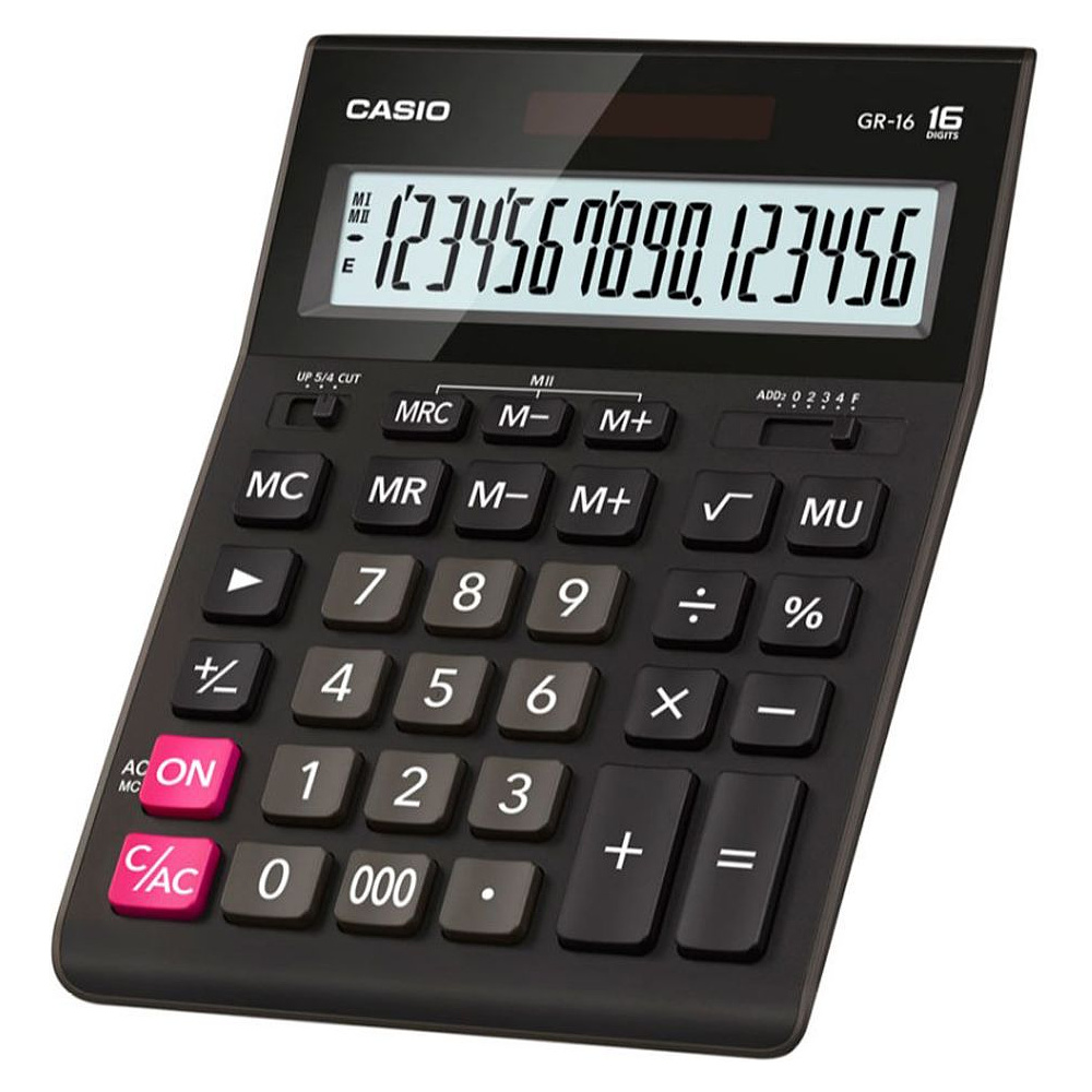 Калькулятор настольный Casio "GR-16", 16-разрядный, черный