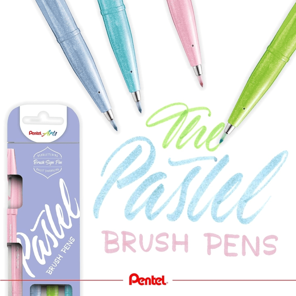 Маркер-кисть "Brush Sign pen. Pastel", 4 шт - 4