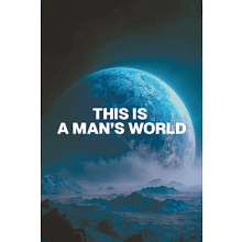 Блокнот "This is a man’s world", A5, 80 листов, темно-синий, срез голографический