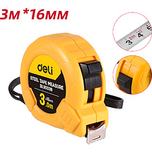 Рулетка Deli "EDL9003B", 3 м, желтый