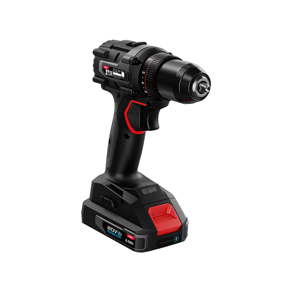 Аккумуляторная дрель-шуруповерт Deli RS EDE-DZ20-2D2 20 В, 70 Нм, 2 АКБ, 2 Ач, сумка - 5